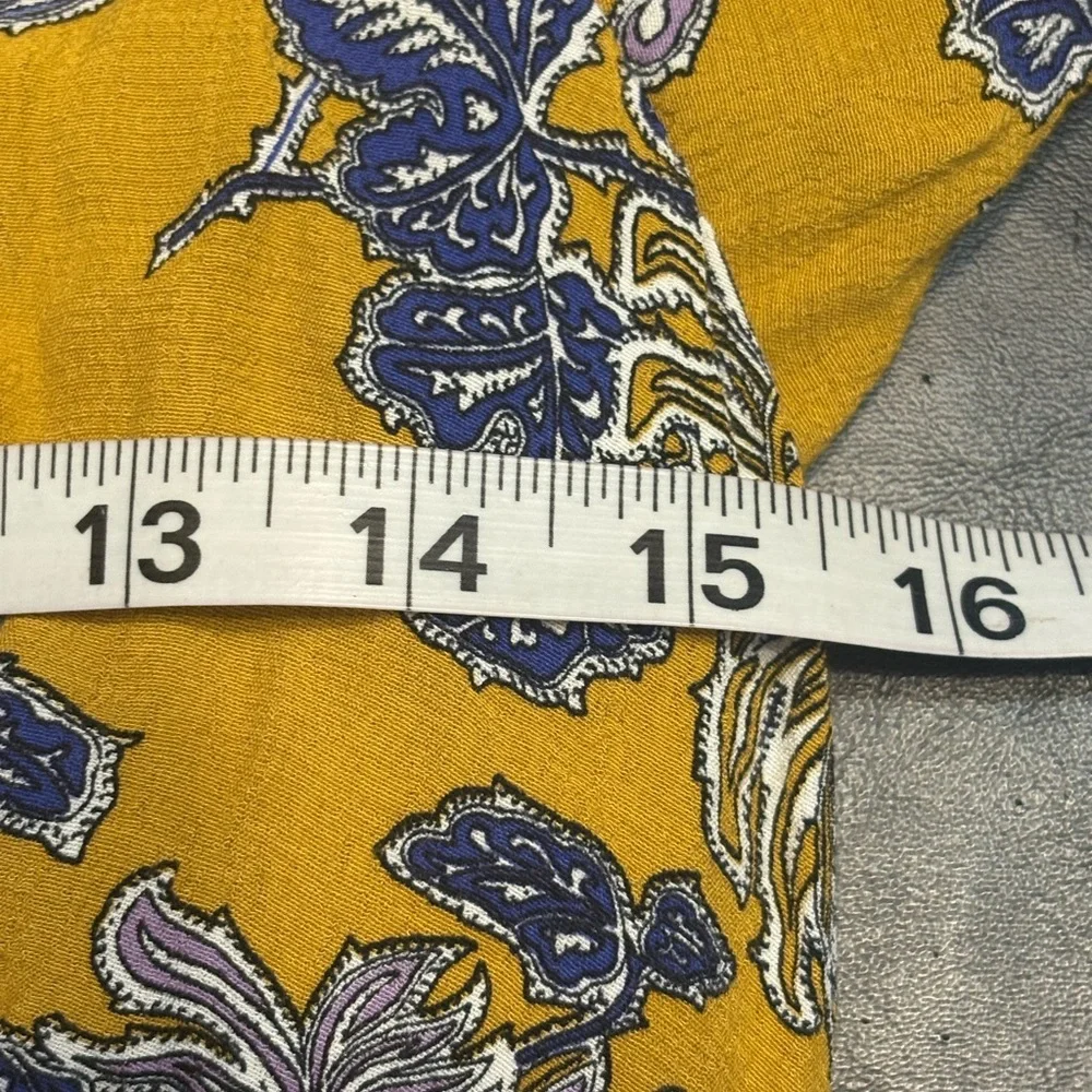 Anthropologie Mustard and Indigo Floral Mini Dress size XS * - Picture 11 of 15